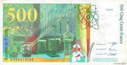 500 Francs PIERRE ET MARIE CURIE FRANCE  1994 F.76.01 pr.TTB