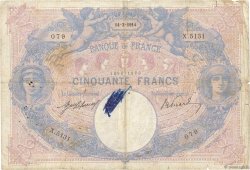 50 Francs BLEU ET ROSE FRANCE  1914 F.14.27 B