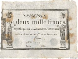 2000 Francs FRANKREICH  1795 Ass.51a fS