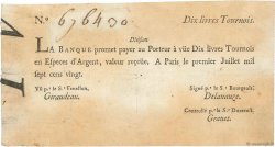 10 Livres Tournois typographié FRANCE  1720 Dor.22 TB
