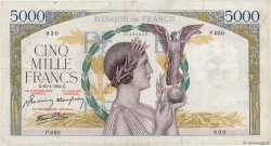 5000 Francs VICTOIRE Impression à plat FRANCE  1942 F.46.33 pr.TB