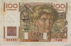 100 Francs JEUNE PAYSAN filigrane inversé FRANCE  1952 F.28bis.01