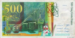 500 Francs PIERRE ET MARIE CURIE FRANCE  1995 F.76.02 TTB