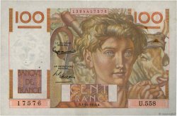 100 Francs JEUNE PAYSAN filigrane inversé FRANKREICH  1953 F.28bis.03 fVZ