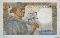 10 Francs MINEUR FRANCE  1944 F.08.10 TTB