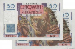 50 Francs LE VERRIER Consécutifs FRANCE  1947 F.20.09 SPL