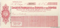 Francs FRANCE régionalisme et divers Paris 1910 DOC.Chèque SPL