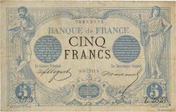 5 Francs NOIR FRANCE  1873 F.01.20 pr.TB