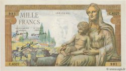 1000 Francs DÉESSE DÉMÉTER FRANCIA  1943 F.40.27 MBC+
