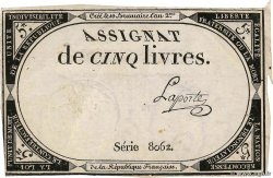 5 Livres FRANCE  1793 Ass.46a