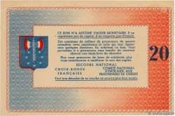 20 Francs BON DE SOLIDARITÉ FRANCE regionalism and miscellaneous  1941 KL.08A1bis UNC-