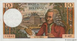 10 Francs VOLTAIRE FRANCE  1968 F.62.35 VF+