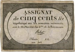 500 Livres FRANCIA  1794 Ass.47a