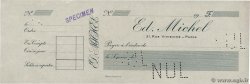 Francs Spécimen FRANCE regionalism and miscellaneous Paris 1900 DOC.Chèque XF-