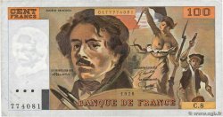 100 Francs DELACROIX modifié FRANCE  1978 F.69.01e VF