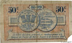 50 Centimes FRANCE regionalism and miscellaneous Melun 1915 JP.080.01 G