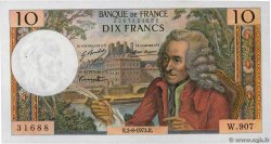 10 Francs VOLTAIRE FRANCE  1973 F.62.63 AU-