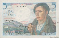 5 Francs BERGER FRANCE  1947 F.05.07 pr.SUP