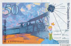 50 Francs SAINT-EXUPÉRY FRANKREICH  1992 F.72.01aA ST