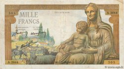 1000 Francs DÉESSE DÉMÉTER FRANKREICH  1942 F.40.12 fS