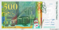500 Francs PIERRE ET MARIE CURIE FRANCE  1995 F.76.02 UNC-