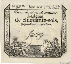 50 Sols FRANCIA  1793 Ass.42c AU+