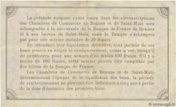 50 Centimes FRANCE régionalisme et divers Rennes et Saint-Malo 1915 JP.105.06 TTB