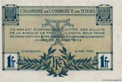 1 Franc FRANCE regionalism and miscellaneous Tours 1920 JP.123.04 XF+