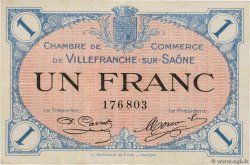 1 Franc FRANCE régionalisme et divers Villefranche-Sur-Saône 1915 JP.129.04