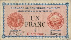1 Franc FRANCE regionalism and miscellaneous Annecy 1917 JP.010.12 F