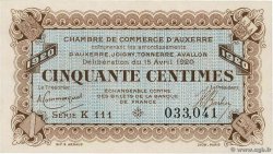 50 Centimes FRANCE Regionalismus und verschiedenen Auxerre 1920 JP.017.24 fST+