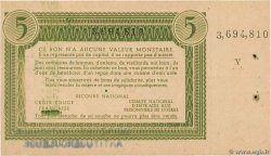5 Francs BON DE SOLIDARITÉ FRANCE Regionalismus und verschiedenen  1941 KL.05A VZ+