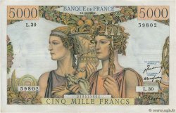 5000 Francs TERRE ET MER FRANCE  1949 F.48.02 VF+