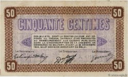 50 Centimes FRANCE régionalisme et divers Belfort 1921 JP.023.56 TTB