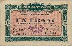 1 Franc FRANCE regionalism and various Grenoble 1916 JP.063.06 VF-