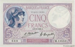 5 Francs FEMME CASQUÉE FRANCIA  1923 F.03.07 AU+