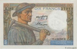 10 Francs MINEUR FRANKREICH  1947 F.08.19 VZ+