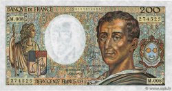 200 Francs MONTESQUIEU FRANKREICH  1981 F.70.01 VZ