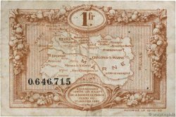 1 Franc FRANCE regionalism and various Chalons, Reims, Épernay 1922 JP.043.02 VF-