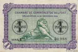 1 Franc  FRANCE regionalismo e varie Belfort 1918 JP.023.50