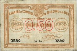 50 Centimes FRANCE Regionalismus und verschiedenen Boulogne-Sur-Mer  1914 JP.031.11 S