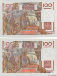 100 Francs JEUNE PAYSAN Consécutifs FRANKREICH  1952 F.28.31 VZ