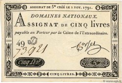 5 Livres FRANCE  1791 Ass.20a pr.NEUF