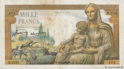 1000 Francs DÉESSE DÉMÉTER FRANCE  1942 F.40.05 TB