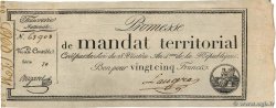 25 Francs avec série FRANCE  1796 Ass.59b F+