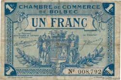 1 Franc FRANCE régionalisme et divers Bolbec 1920 JP.029.05 pr.TB