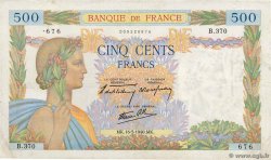 500 Francs LA PAIX FRANCE  1940 F.32.02 TB+