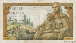 1000 Francs DÉESSE DÉMÉTER FRANCE  1943 F.40.20 F