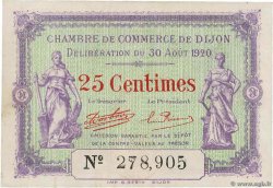25 Centimes FRANCE régionalisme et divers Dijon 1920 JP.053.23 SUP+