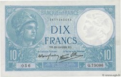 10 Francs MINERVE modifié FRANCE  1939 F.07.12 XF+